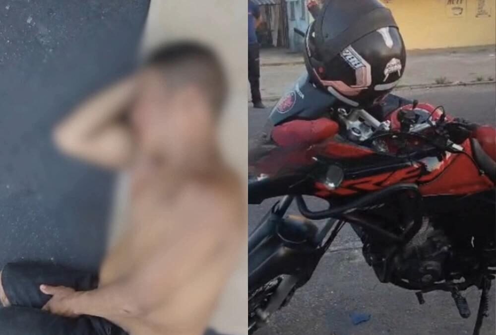 Motociclista se fere em acidente na Zona Leste de Manaus