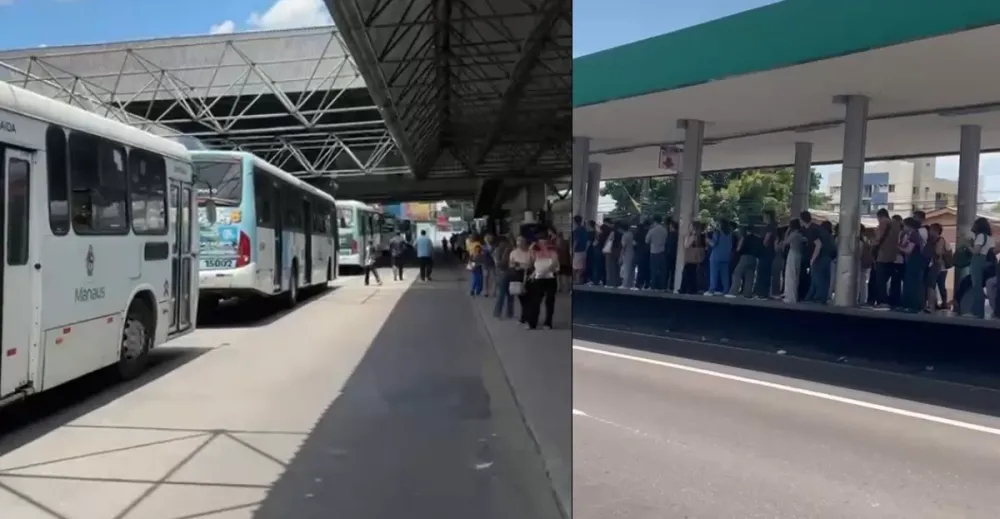 Frota de ônibus é paralisada em Manaus por atraso salarial