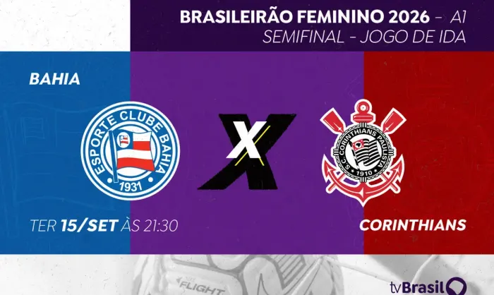 TV Brasil transmite Bahia e Corinthians pelas semifinais do Brasileirão Feminino