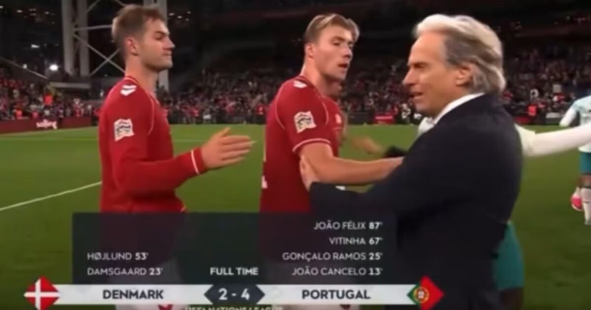 Atacante dinamarquês empurra Jorge Jesus após jogo