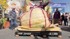 Americano vence concurso e mira novo recorde mundial de abóbora gigante