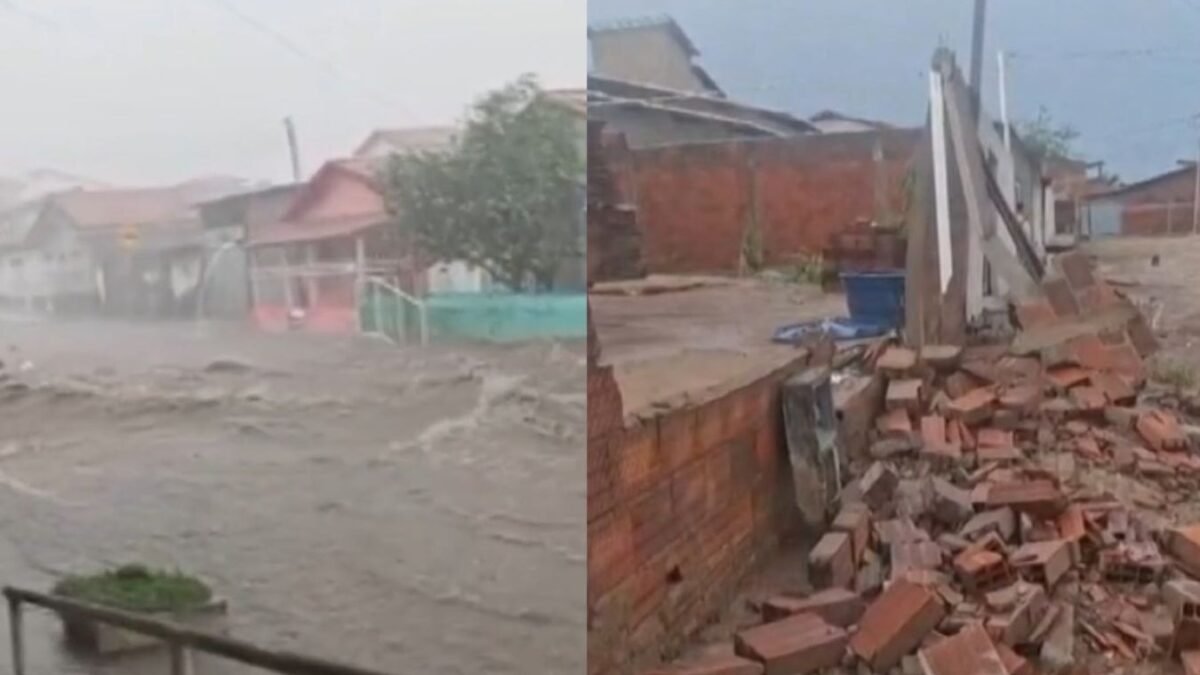 Temporal com granizo causa estragos e deixa ferido na Bahia