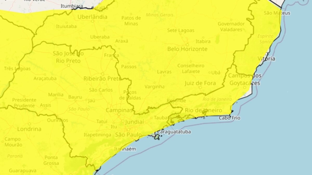 Inmet emite alerta de tempestade com granizo para o RJ e mais sete estados