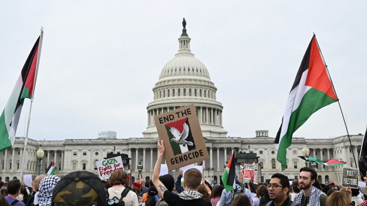 Atos pró-Palestina marcam um ano de cessar-fogo em Gaza