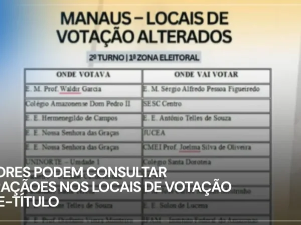 Eleitores de Manaus enfrentam mudanças em locais de votação