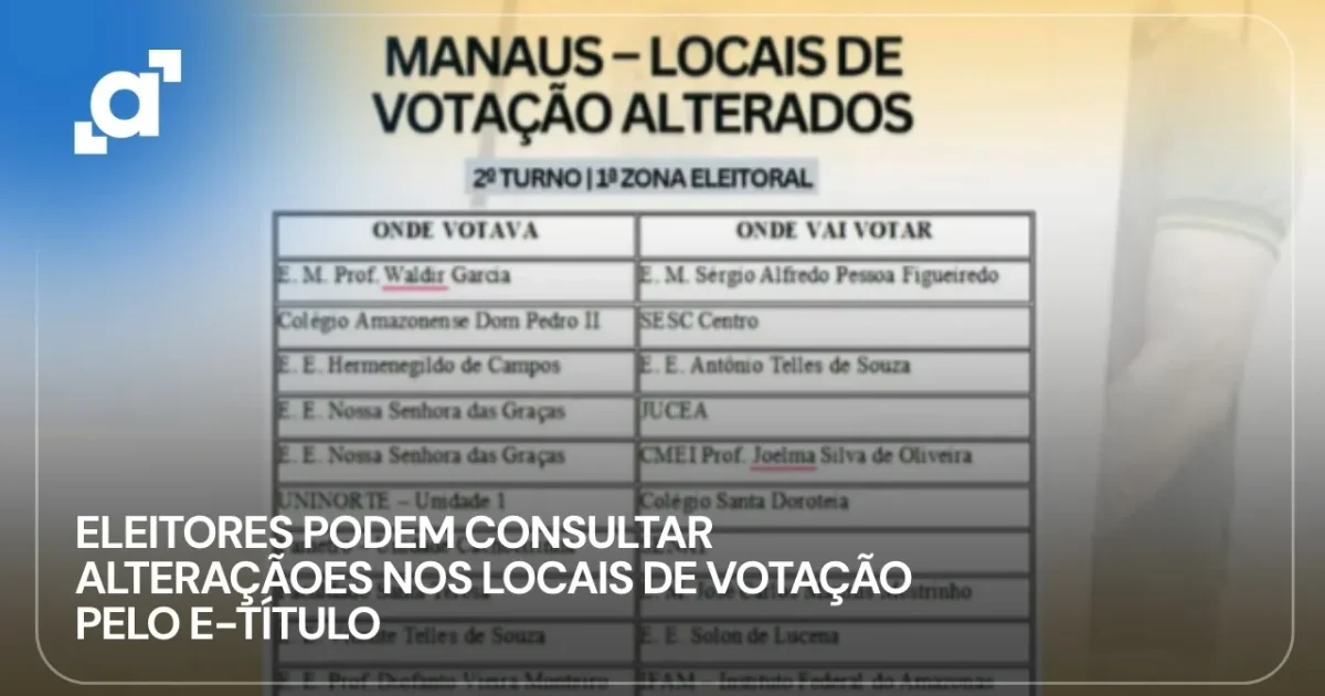 Eleitores de Manaus enfrentam mudanças em locais de votação